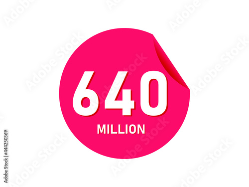 640 million texts on the white background