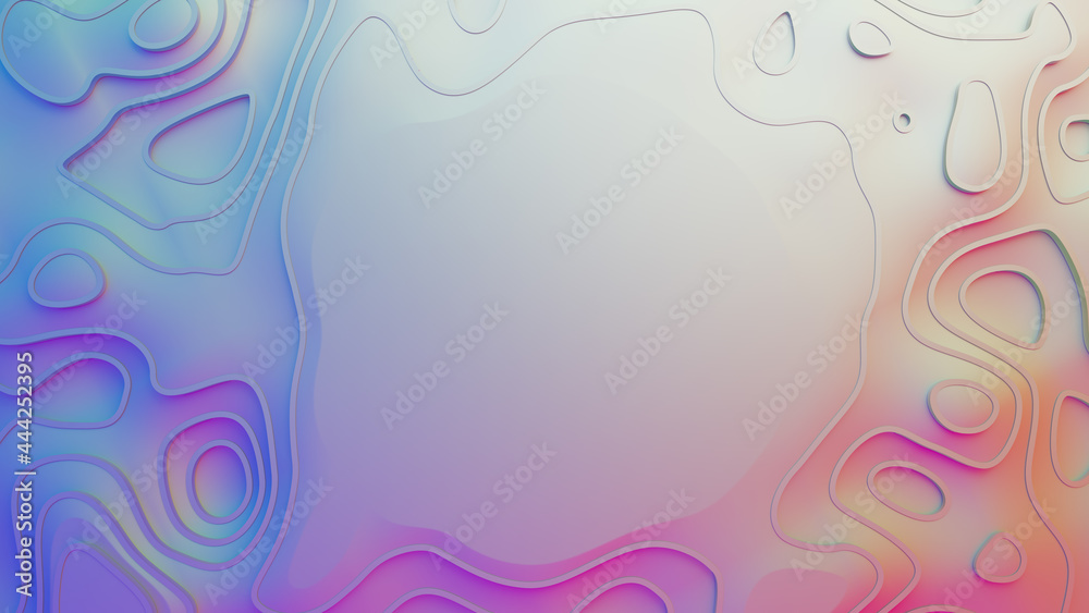 Abstract background layers of waves multicolored. 3D illustration With copy space for text.