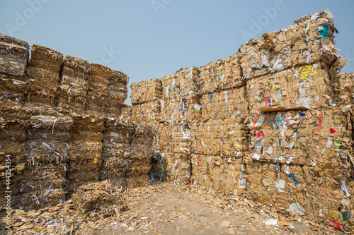 Paper pile and piece of cardboard