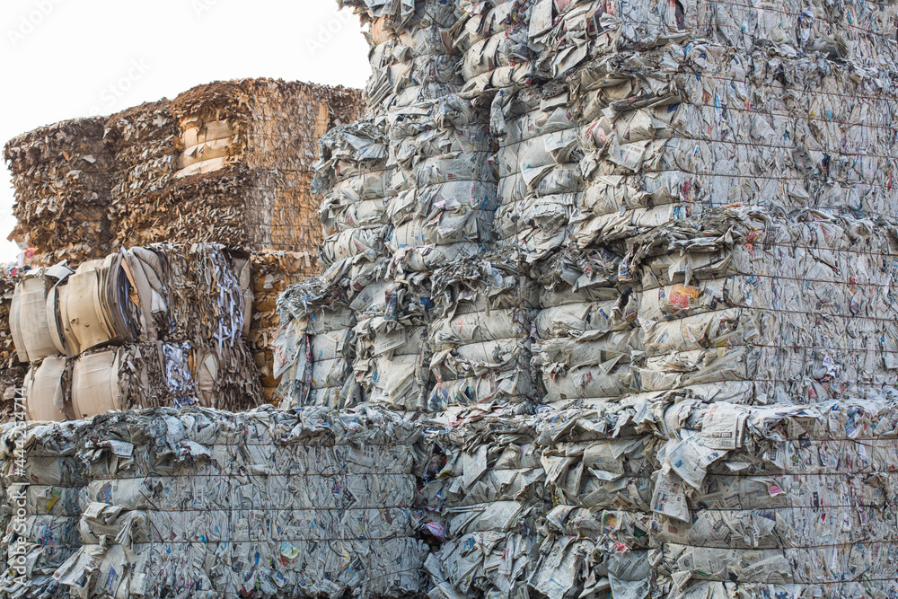Fototapeta premium Paper pile and piece of cardboard