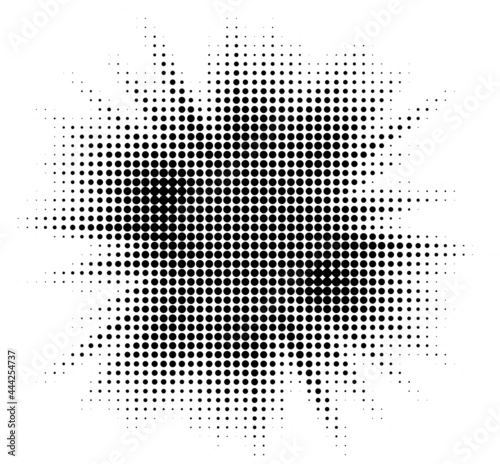 Burst Halftone light effect. glowing light burst. abstract grunge halftone dots background. photo