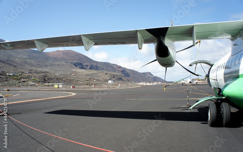 At a small airport on the Atlantic Ocean, El Hierro, Canary Islands, Spain.