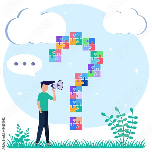 Illustration vector graphic cartoon character of answering questions