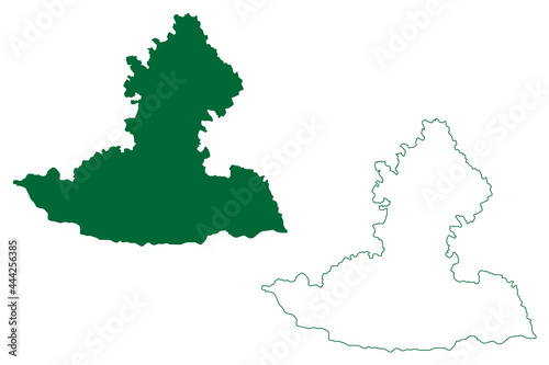 Jalandhar district  Punjab State  Republic of India  map vector illustration  scribble sketch Jalandhar map