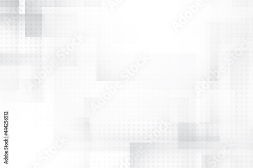 Abstract geometric white and gray color background with halftone effect. Vector illustration. 