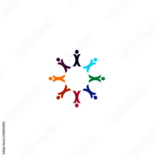 COLORFUL PEOPLE TOGETHER, UNION, PEOPLE TEAM, TEAMWORK VECTOR ILLUSTRATION