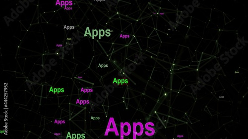Apps text against network background
