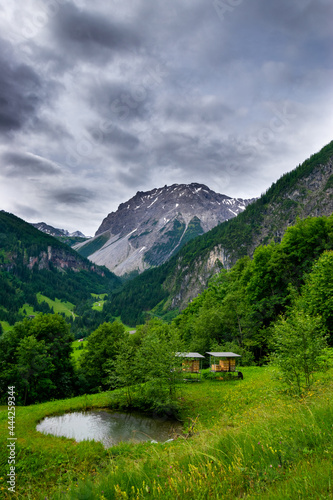 landscape with lake and mountains (Vorarlberg, Austria)
