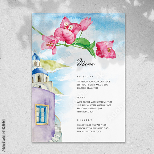 Vintage restaurant menu