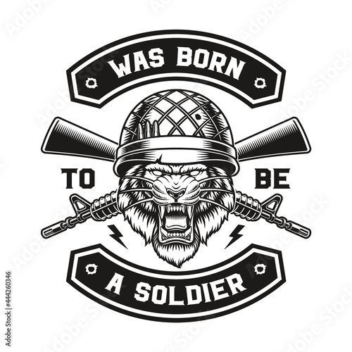 a vector illustration of a tiger soldier