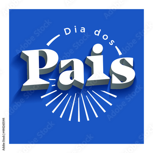 Dia dos Pais lettering Azul