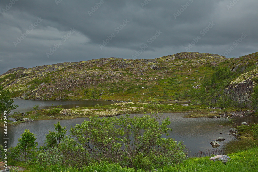 Tundra lakes of the Kola Peninsula, Murmansk region of Russia. Tundra lakes of the Kola Peninsula, Murmansk region of Russia.