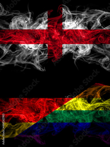 Flag of England, English and Germany, German, Gay, Pride countries with smoky effect