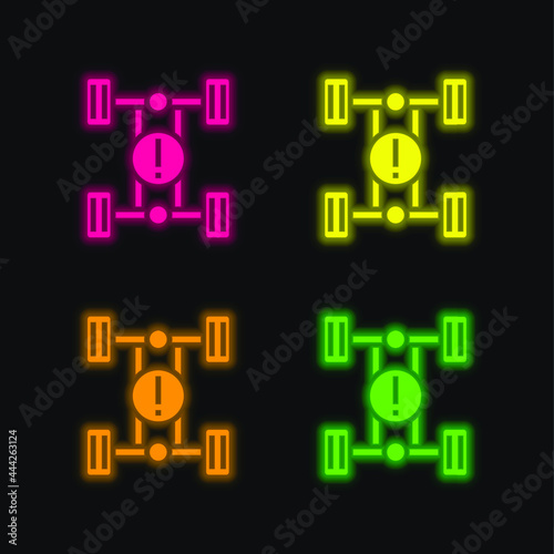 Breaking four color glowing neon vector icon © LIGHTFIELD STUDIOS