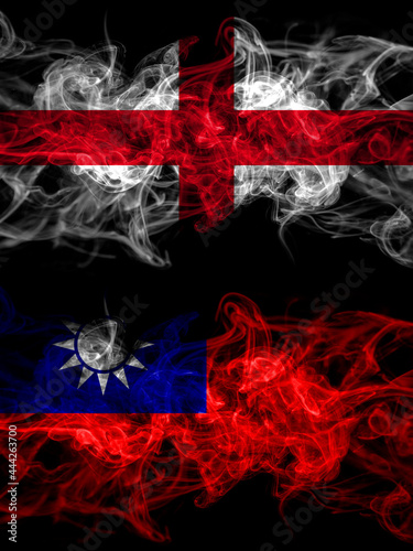 Flag of England  English and Taiwan  Taiwanese  China  Chinese countries with smoky effect