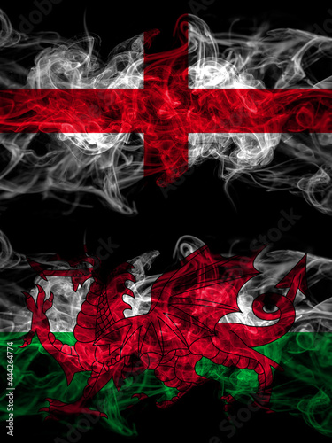 Flag of England, English and Wales, United Kingdom countries with smoky effect