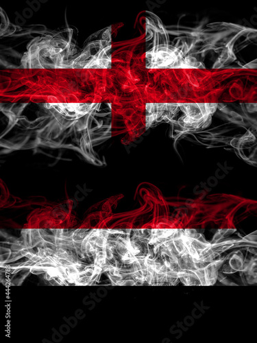 Flag of England, English and Yemen, Yemeni countries with smoky effect