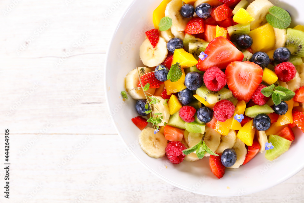 fresh fruit salad- top view fresh fruit salad- top view