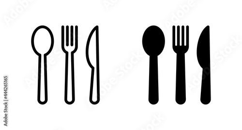 spoon, fork and knife icon vector for web, computer and mobile app