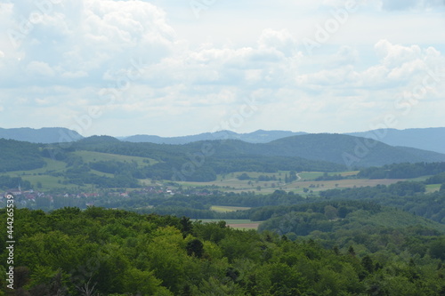 Paysage sundgauvien, plaine d'Alsace, campagne alsacienne