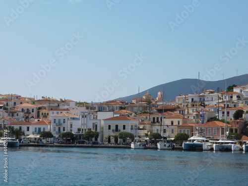 View of the town on the island of Poros, in Greece