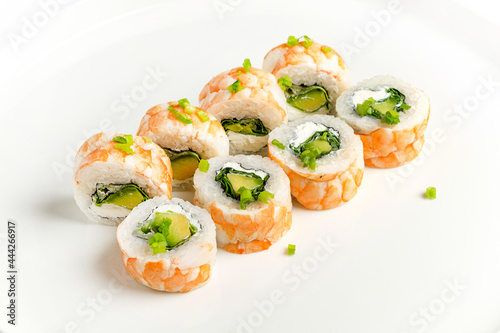 japanese sushi on the white background