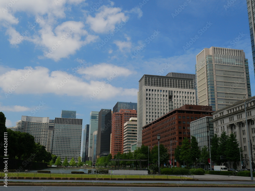 皇居外苑側から見た丸の内 皇居外苑側から見た丸の内