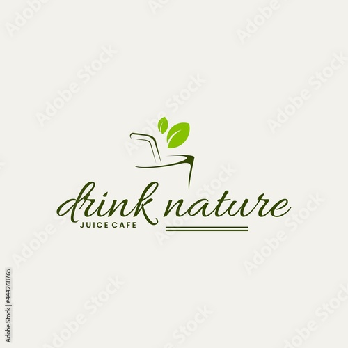 drink nature with leaf fresh logo design
