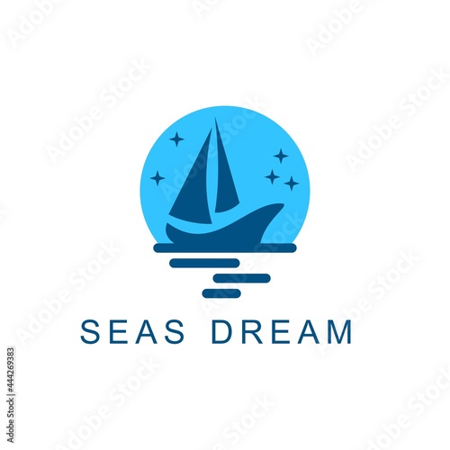Silhouette of Dhow logo design, Traditional Sailboat from Asia / Africa