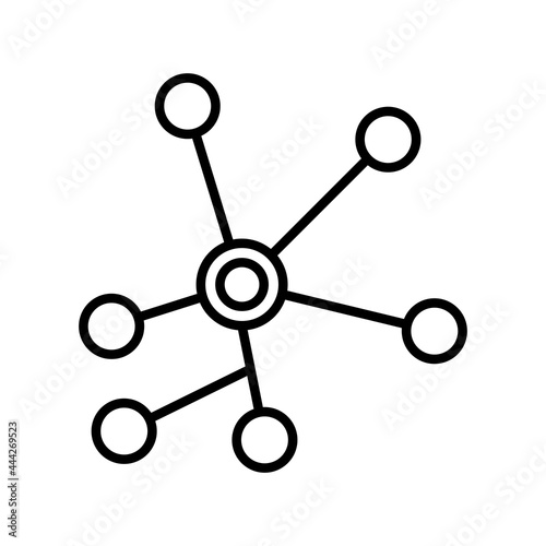 Chemical Bond Outline Vector Icon Design