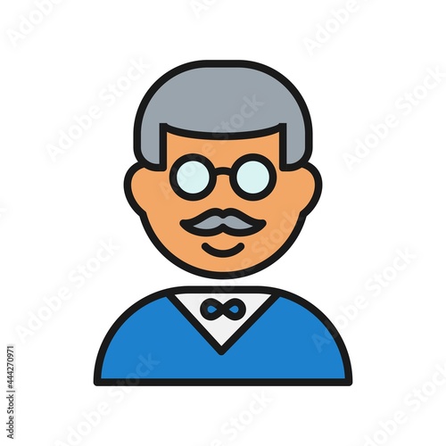 Professor Line Filled Vector Icon Design