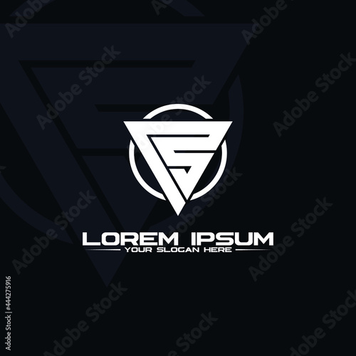 Letter PS triangle logo design vector. games logo.