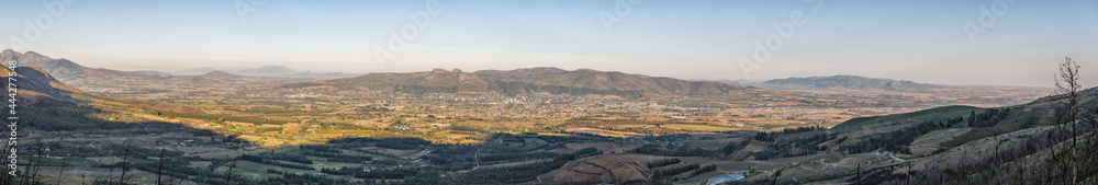 Panoramic view of Paarl seen from the Du Toitskloof Pass