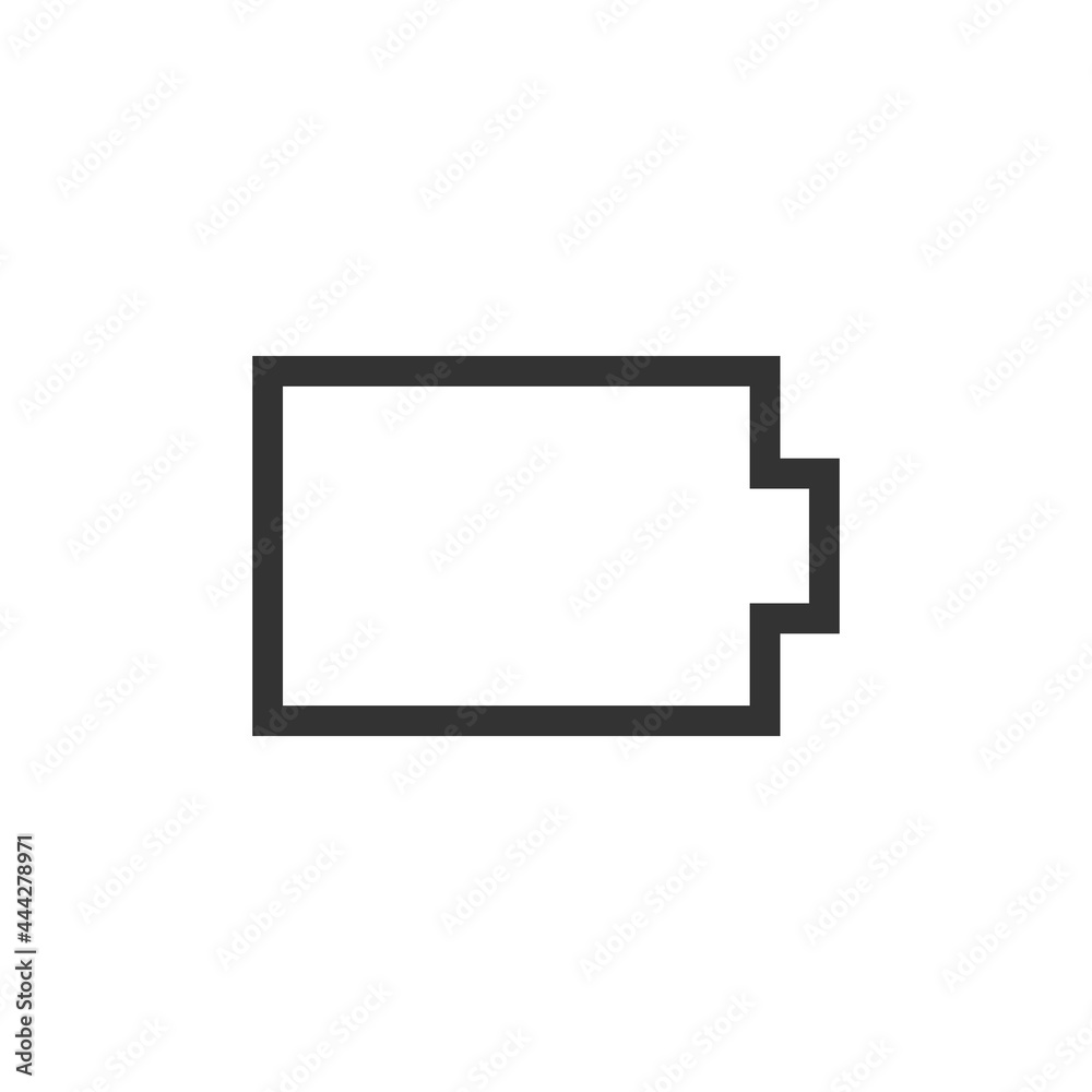 Empty battery icon isolated on white background. Power symbol modern, simple, vector, icon for website design, mobile app, ui. Vector Illustration Empty battery icon isolated on white background. Power symbol modern, simple, vector, icon for website design, mobile app, ui. Vector Illustration