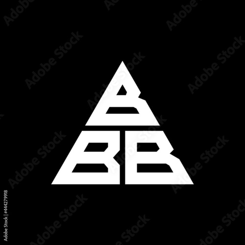 BBB triangle letter logo design with triangle shape. BBB triangle logo design monogram. BBB triangle vector logo template with red color. BBB triangular logo Simple, Elegant, and Luxurious Logo. BBB  photo