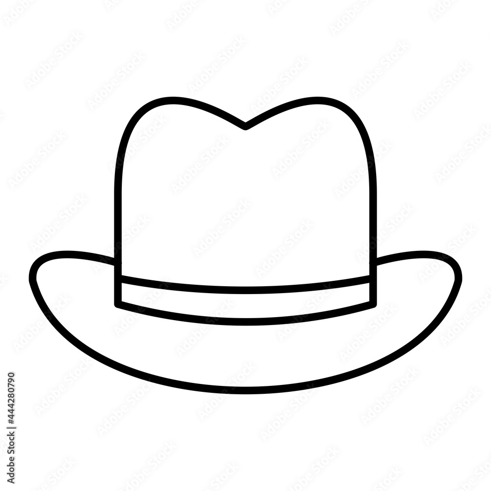 Vector Hat Outline Icon Design Vector Hat Outline Icon Design