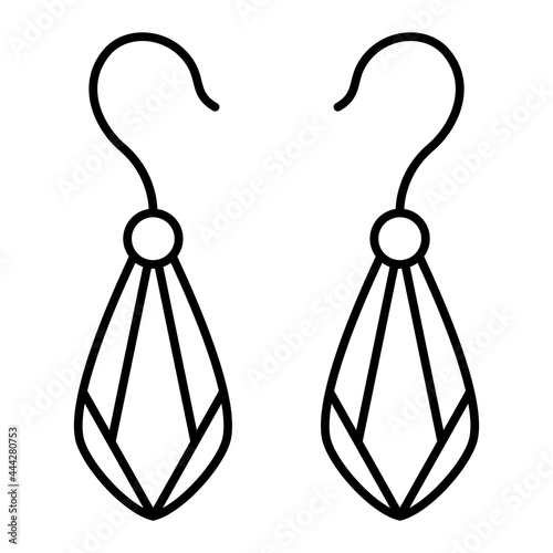 Vector Ear Rings Outline Icon Design