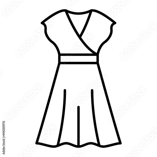 Vector Ladies Outfit Outline Icon Design