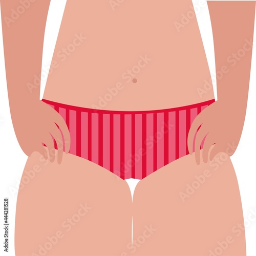 Part of a woman's body on a white background
