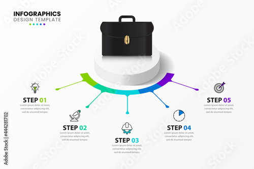 Infographic design template. Creative concept with 5 steps