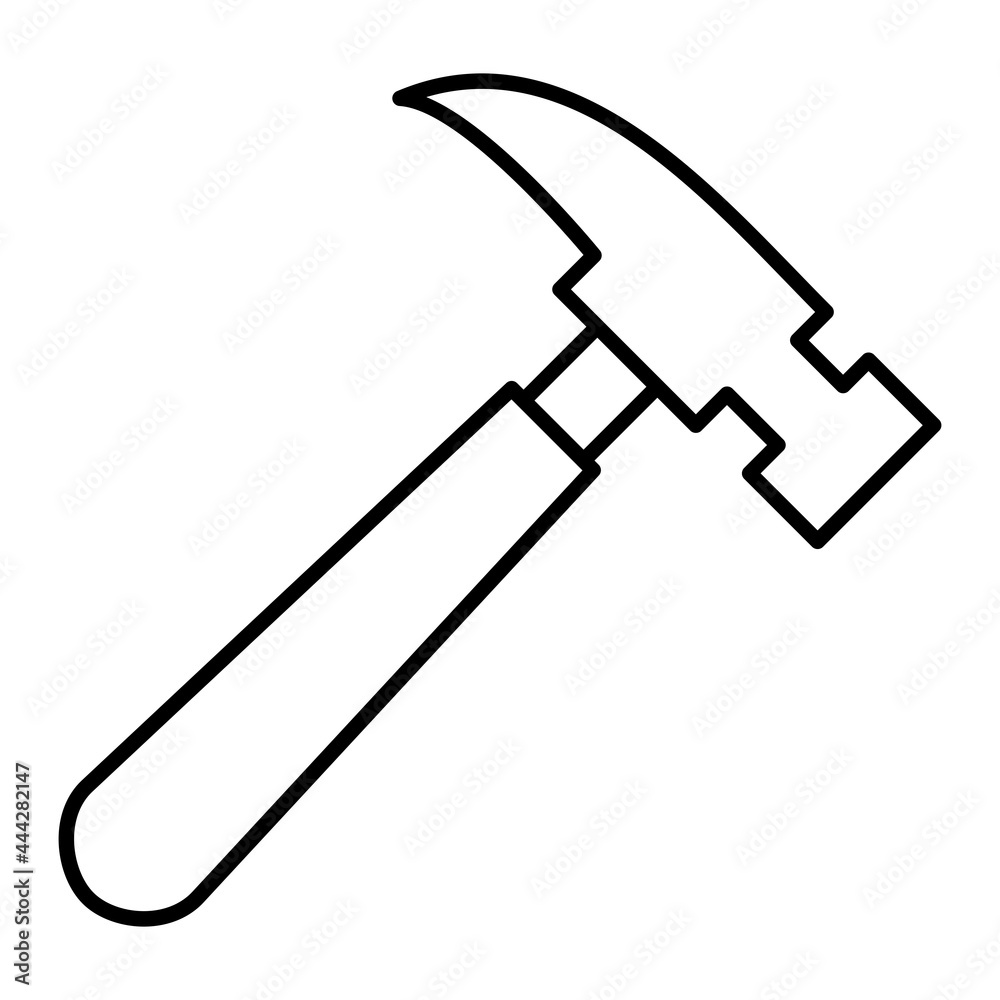 Vector Hammer Outline Icon Design Vector Hammer Outline Icon Design