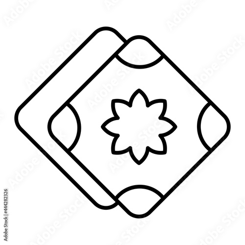 Vector Handkerchief Outline Icon Design