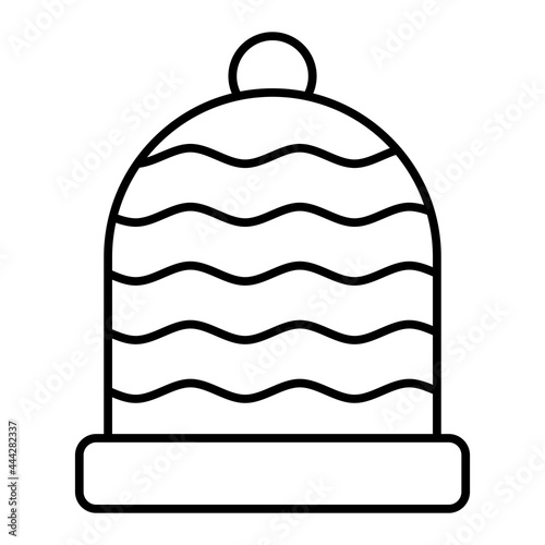 Vector Beanie Outline Icon Design