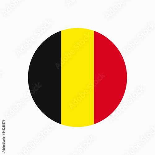 Round Belgian flag vector icon isolated on white background. The flag of Belgium in a circle.
