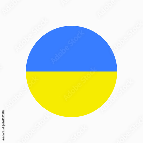Round Ukrainian flag vector icon isolated on white background. The flag of Ukraine in a circle.
