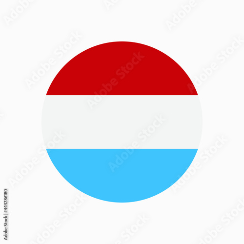 Round Luxembourgish flag vector icon isolated on white background. The flag of Luxembourg in a circle.
