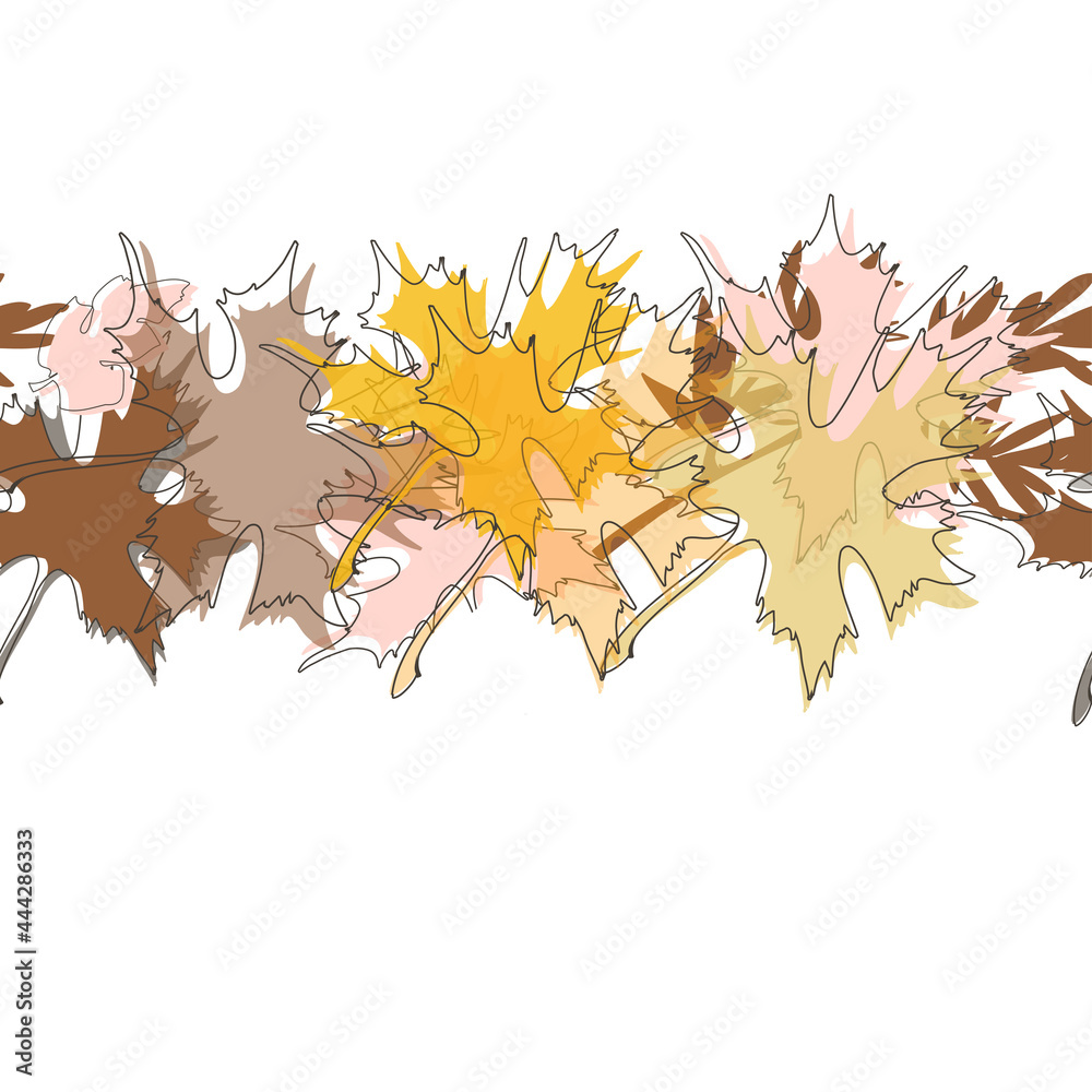 Naklejka premium Maple fall leaves background. Autumn in foliage colors