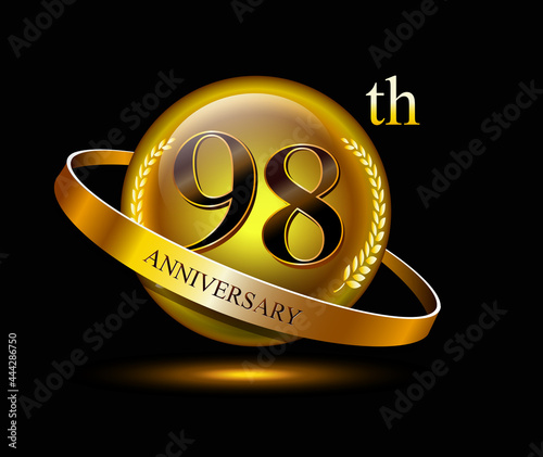 98 years birthday celebration logotype. 98th anniversary logo photo