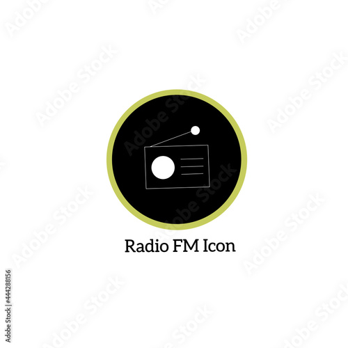 A simple vector icon design with radio graphic pattern for logo or emblem as needed