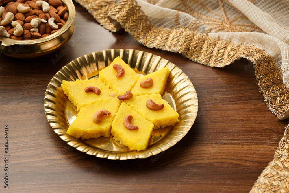Rava kesari , Kesari bath , sheera or suji halwa Indian sweet food